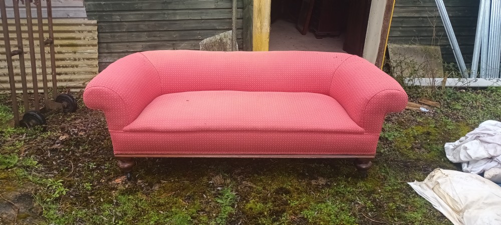 Victorian country house upholstered Chesterfield sofa. View VII