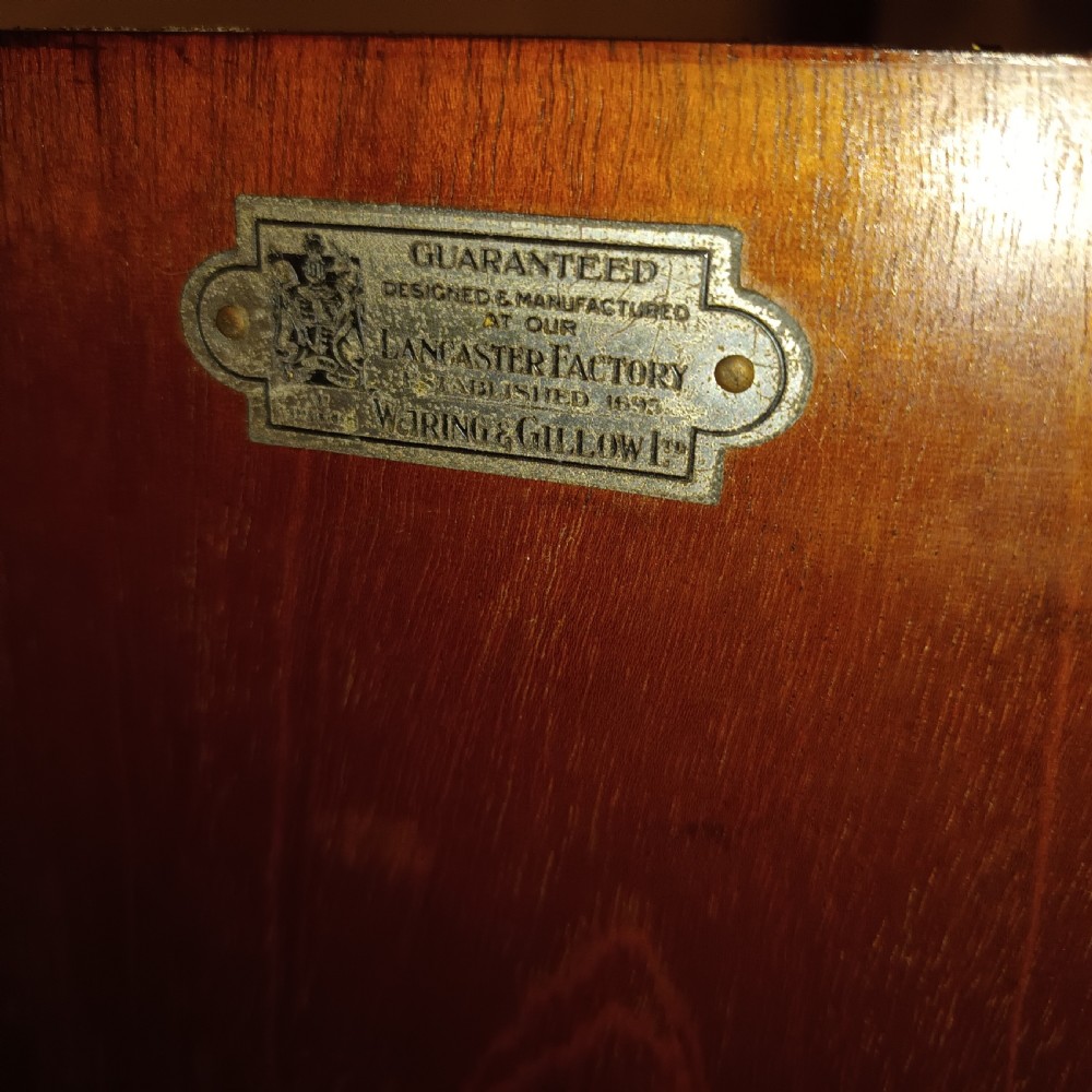 Waring & Gillow mahogany adjustable shaving stand. View VII