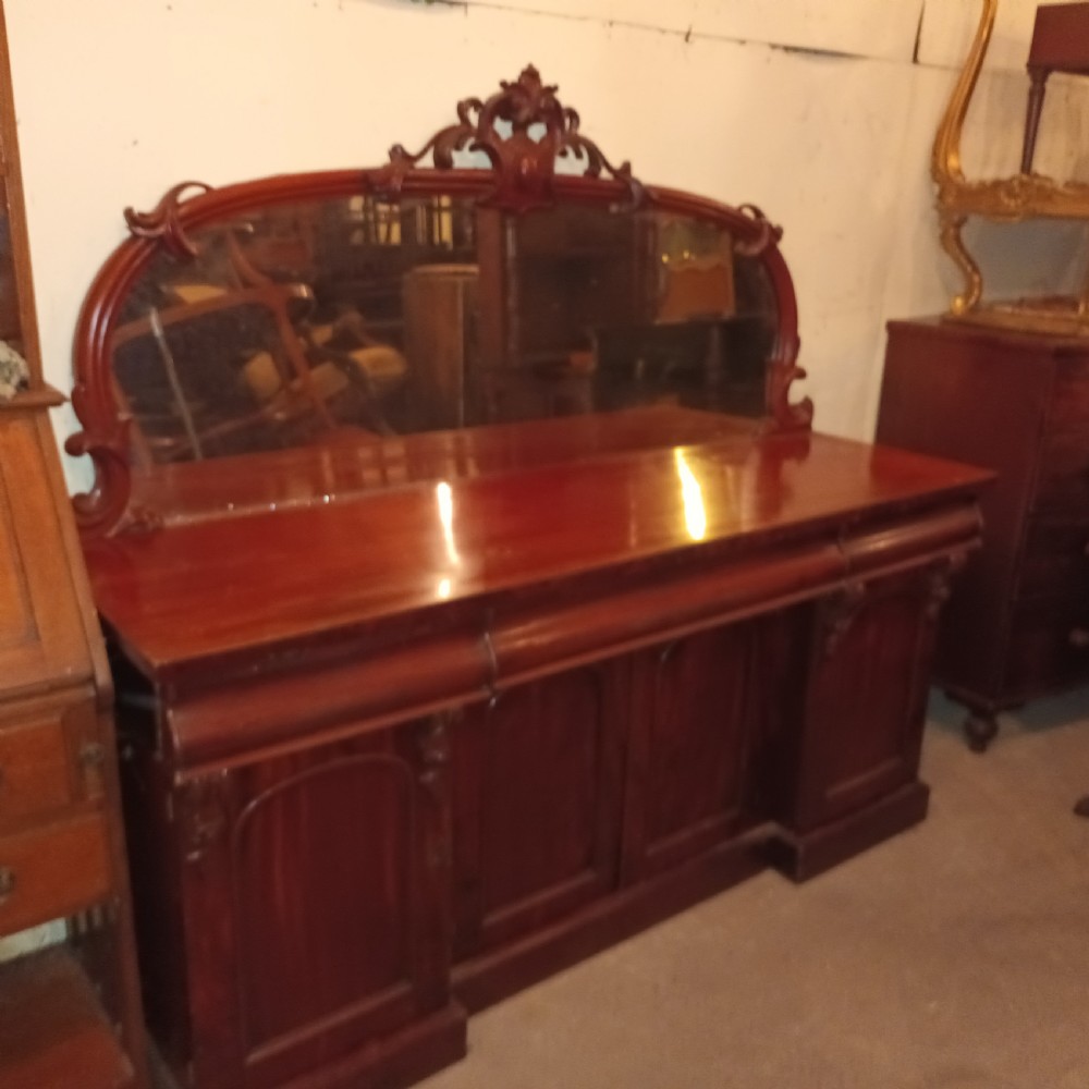 Mid Victorian mahogany mirror backed sideboard.  View VII