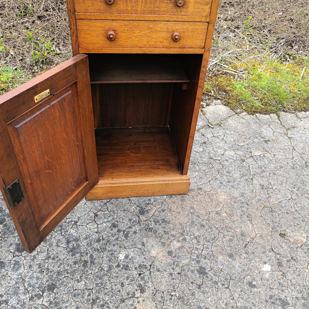 Useful late Victorian oak side cabinet  View IV