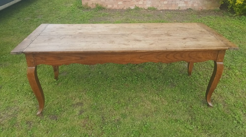 19th century French oak farmhouse kitchen dining table. 