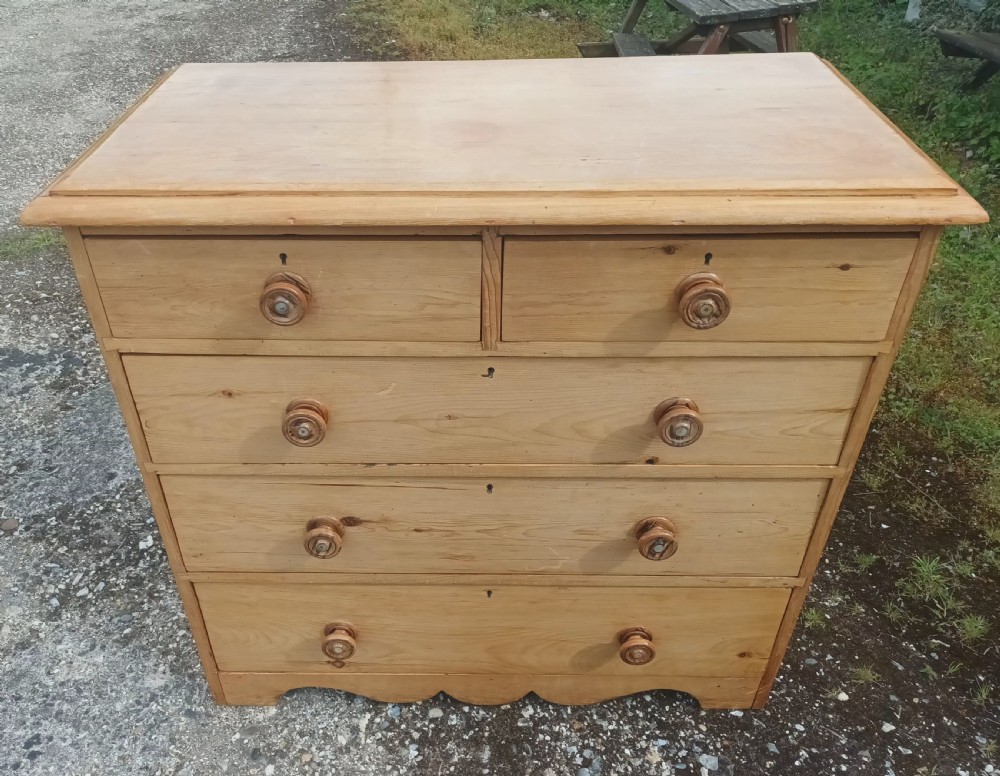 Mid 19th century pine chest of drawers.  View III