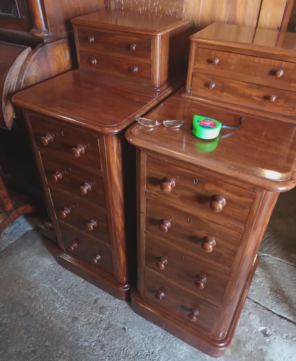 Pair of Victorian mahogany bedside chests. View VI