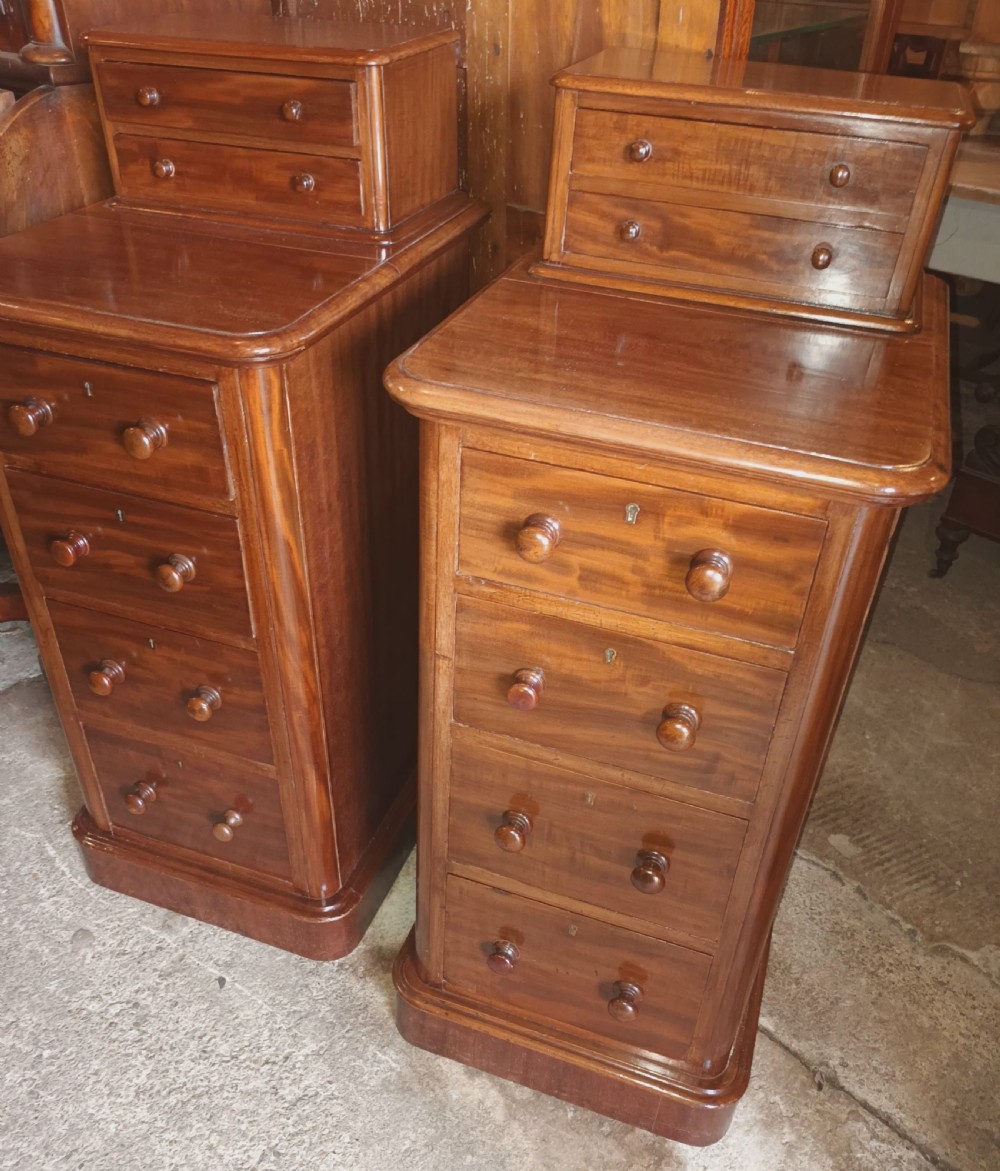 Pair of Victorian mahogany bedside chests. View VII