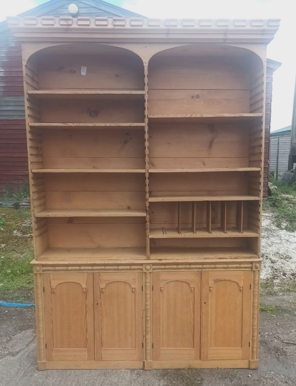 19th century pine 2 part bookcase.  View III