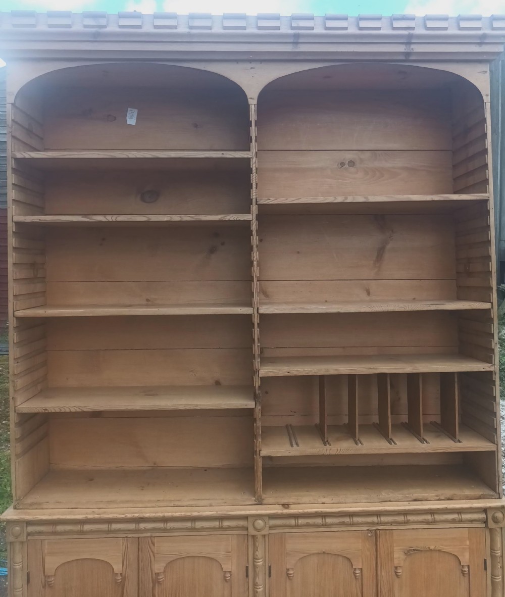19th century pine 2 part bookcase.  View V