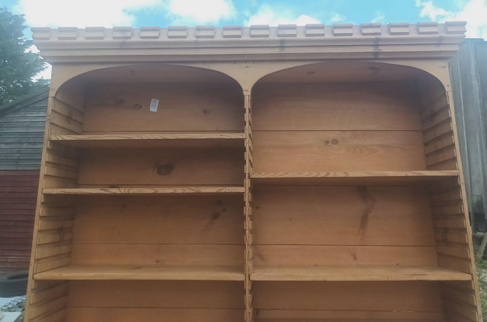 19th century pine 2 part bookcase.  View VI