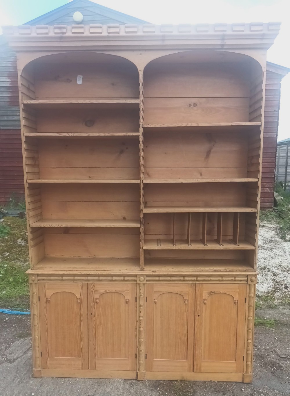 19th century pine 2 part bookcase.  View VIII