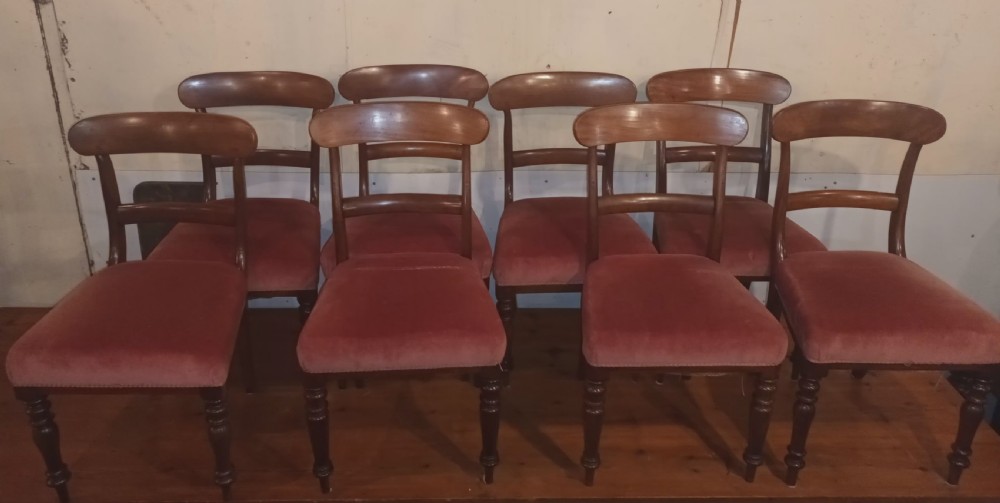 Set of 8 mid 19th century mahogany dining chairs.  View III