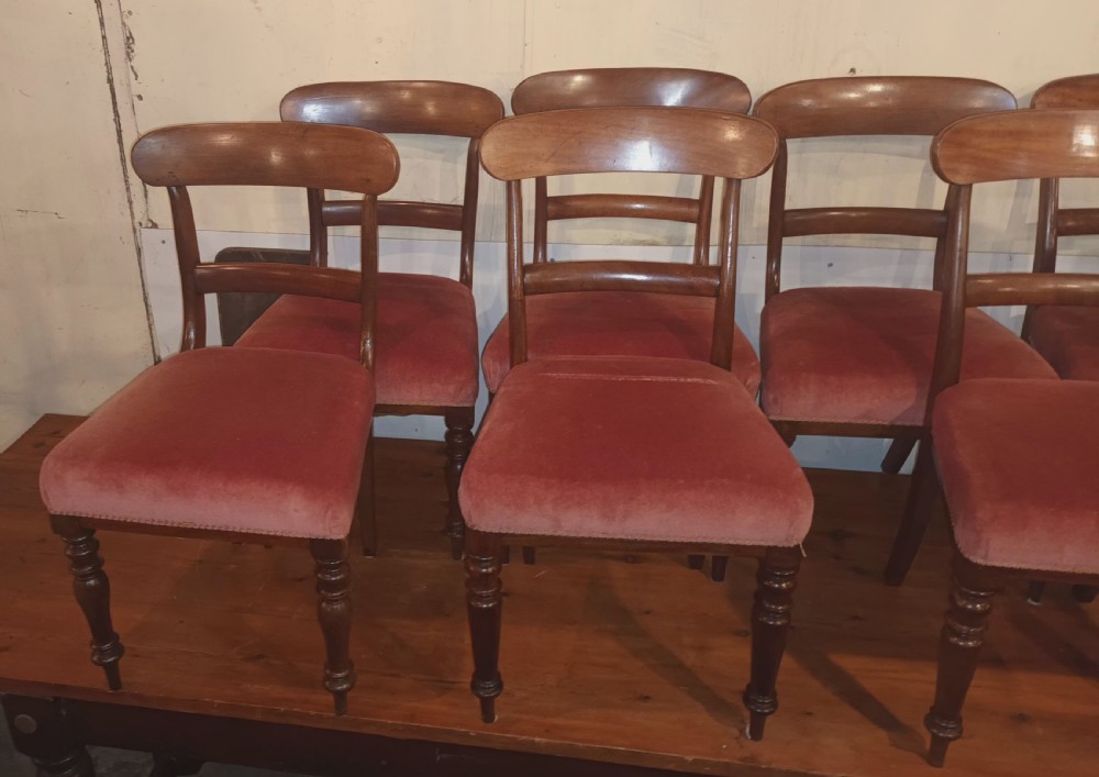 Set of 8 mid 19th century mahogany dining chairs.  View IV