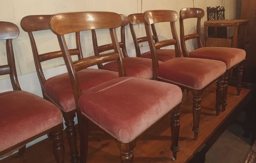 Set of 8 mid 19th century mahogany dining chairs.  View VI