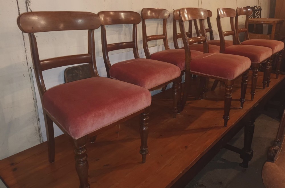 Set of 8 mid 19th century mahogany dining chairs.  View VII
