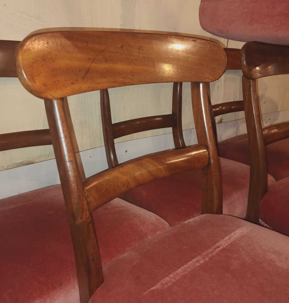 Set of 8 mid 19th century mahogany dining chairs.  View IX