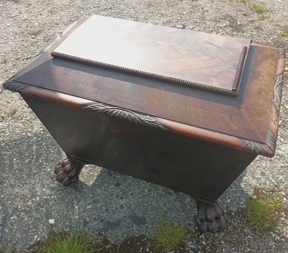 Regency mahogany Cellerette with good carved claw feet. View III