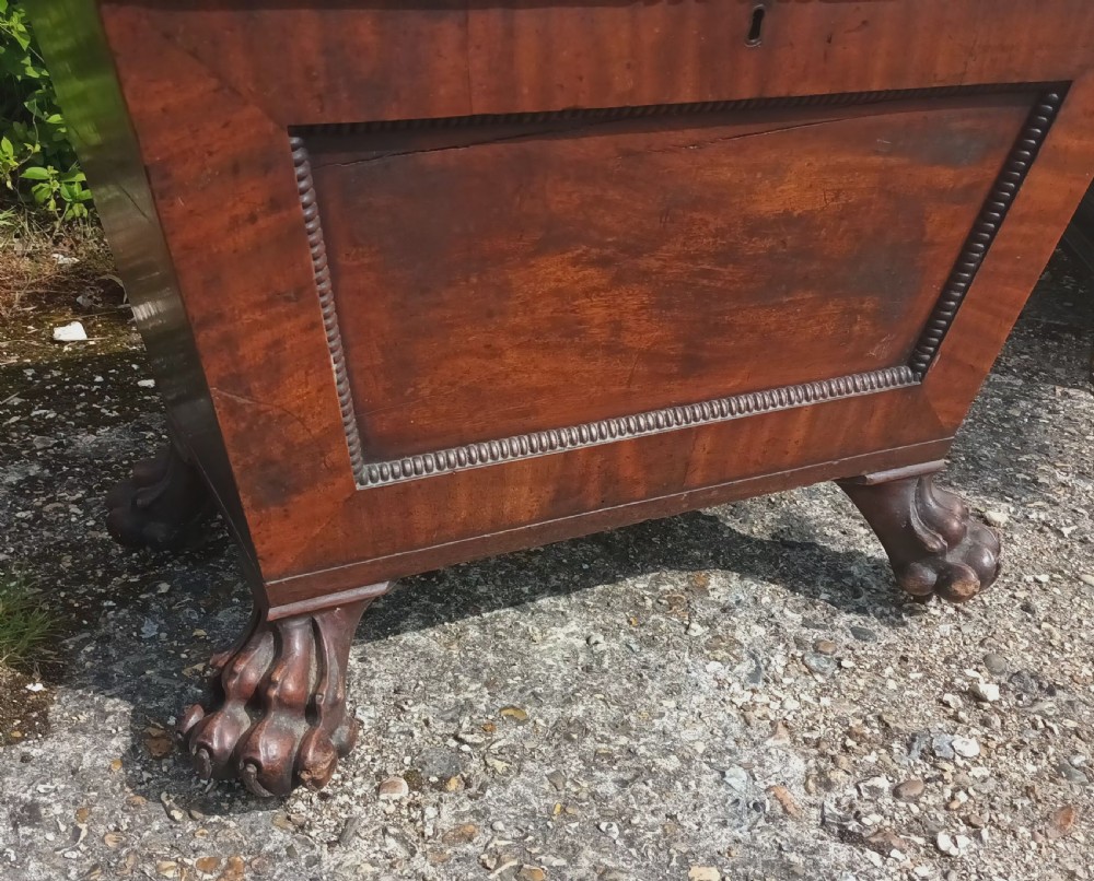 Regency mahogany Cellerette with good carved claw feet. View IX