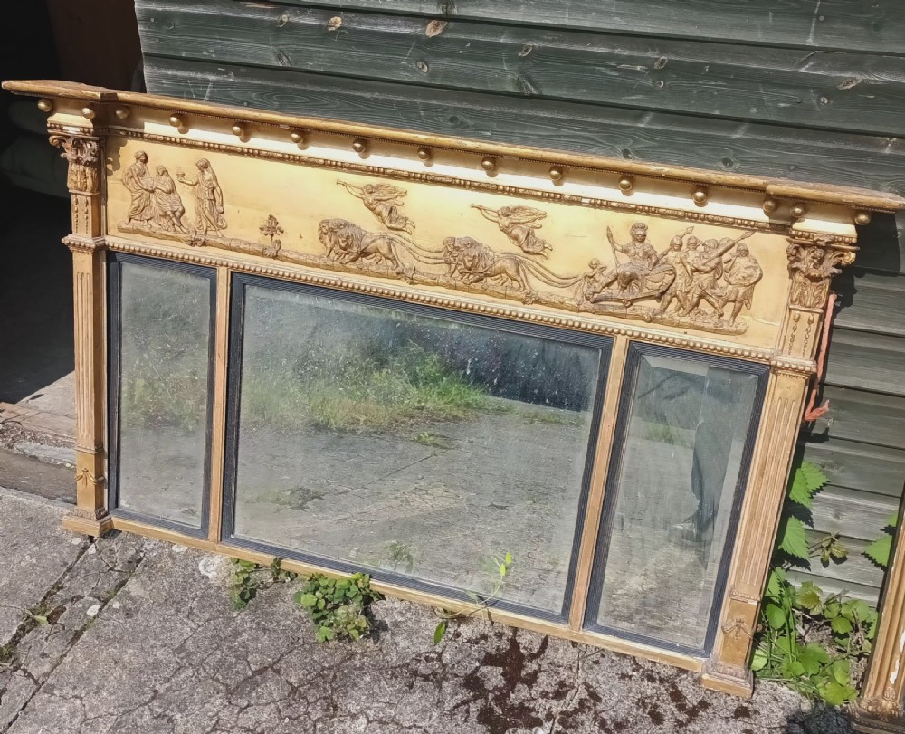 Regency Country house gilt overmantel mirror. 