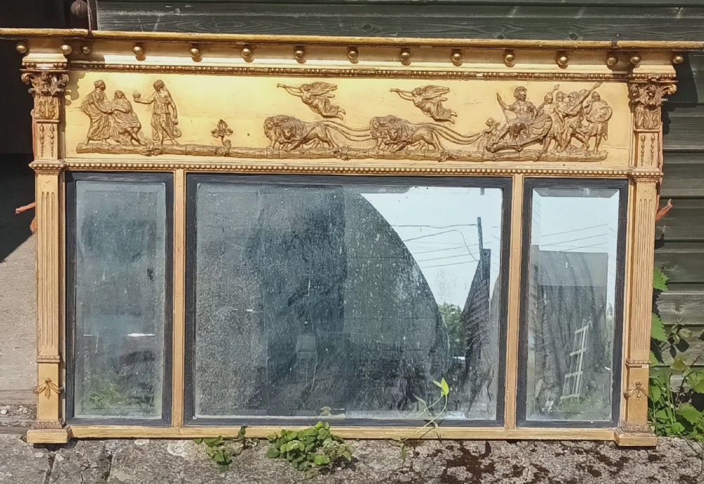 Regency Country house gilt overmantel mirror.  View V