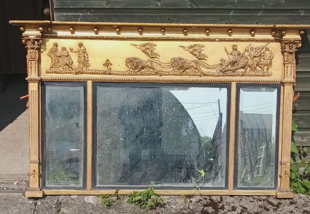 Regency Country house gilt overmantel mirror.  View VI