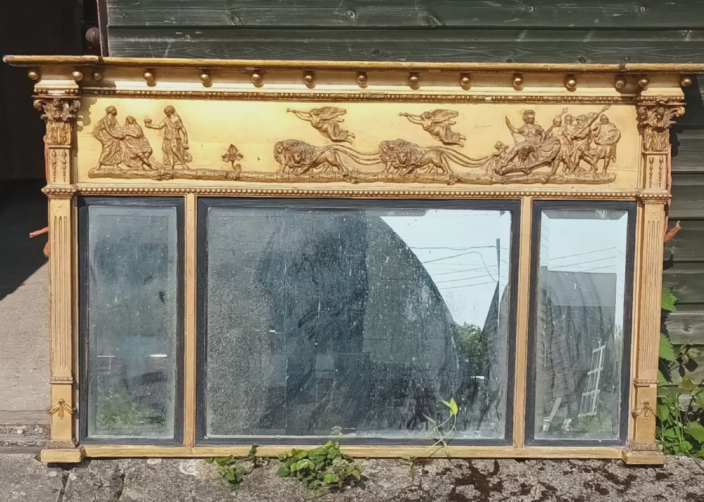 Regency Country house gilt overmantel mirror.  View VII