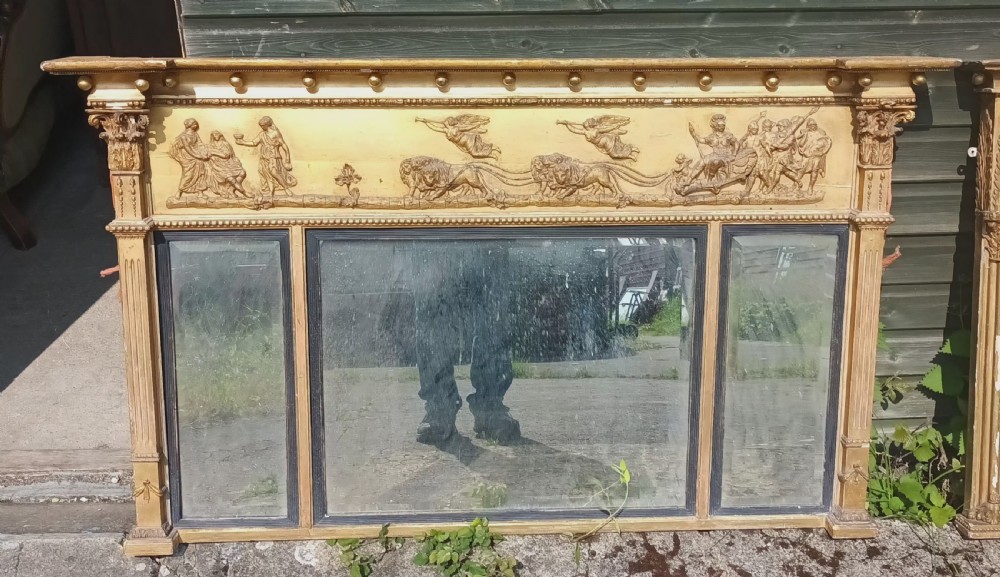 Regency Country house gilt overmantel mirror.  View VIII