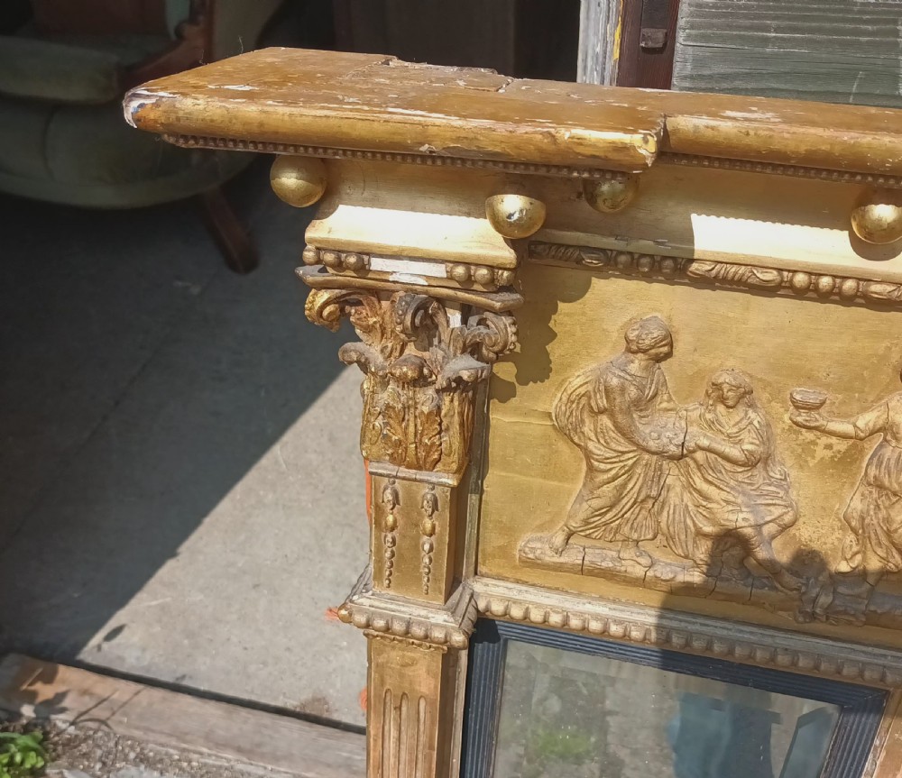 Regency Country house gilt overmantel mirror.  View IX