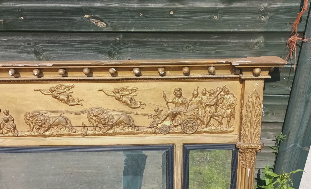19th century gilt frame overmantel mirror.  View II