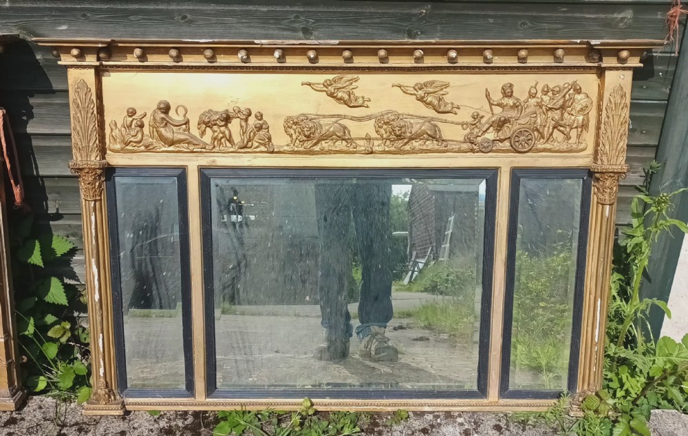 19th century gilt frame overmantel mirror.  View III