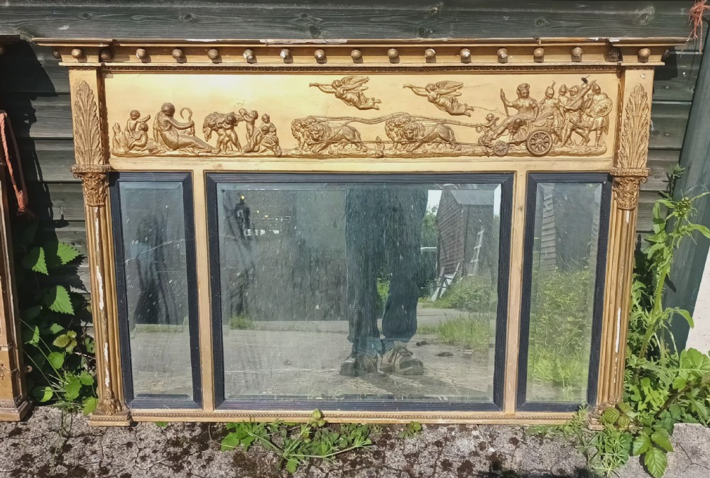 19th century gilt frame overmantel mirror.  View IV