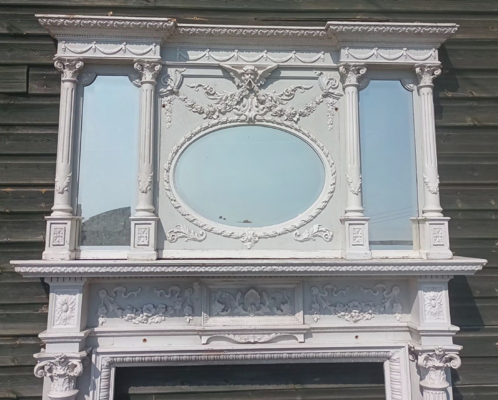 Painted fire surround and overmantel.  View III