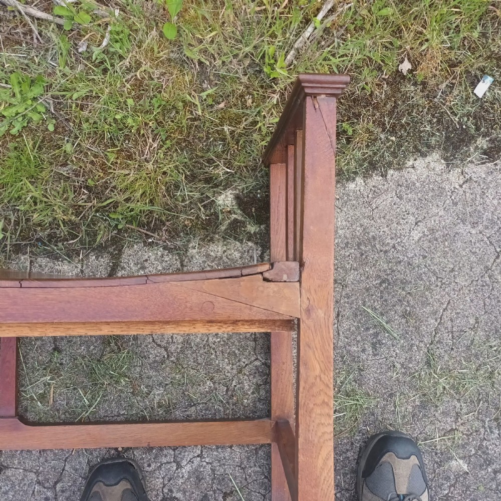 Oak Arts and Crafts hall bench. View IX
