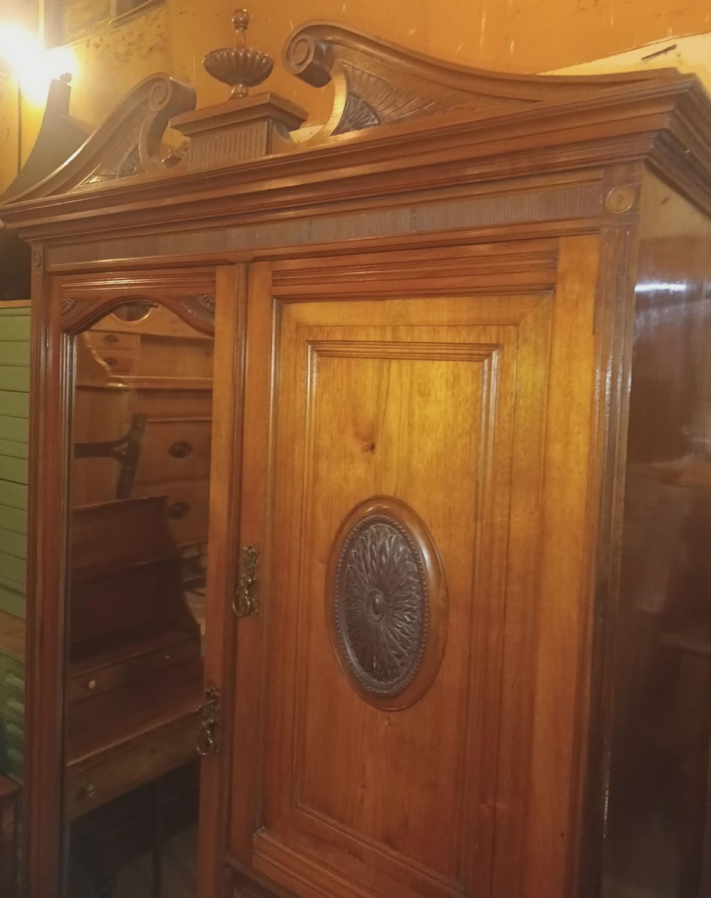 Good quality Late Victorian walnut wardrobe.  View X