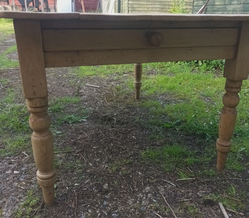 Late Victorian pine kitchen table.  View III