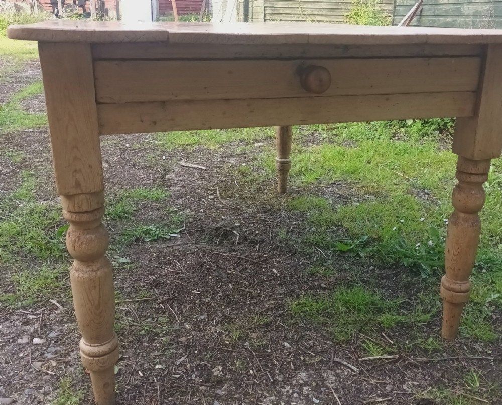 Late Victorian pine kitchen table.  View IV