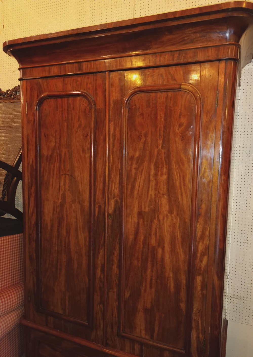 Large Mid Victorian mahogany 2 door hanging wardrobe.  View III