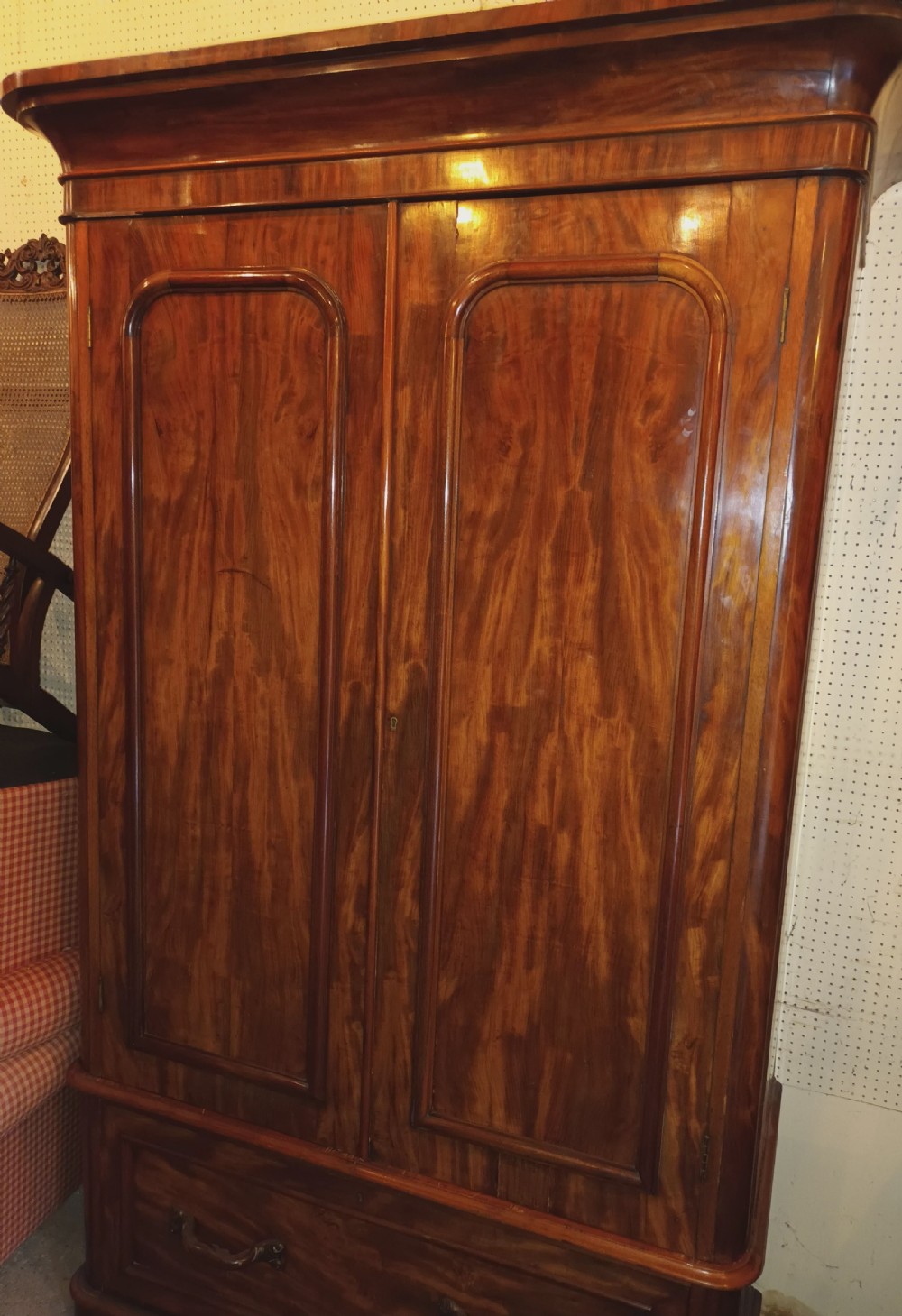 Large Mid Victorian mahogany 2 door hanging wardrobe.  View IV