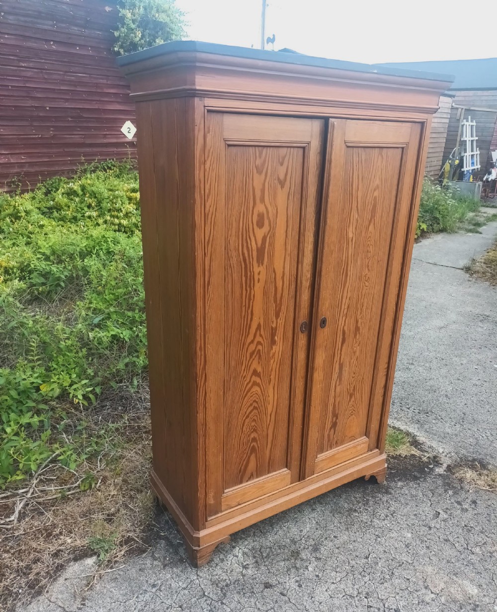 Useful late 19th century pine 2 door fitted cupboard.  View II