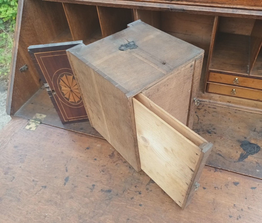 Late Georgian oak bureau bookcase.  View III