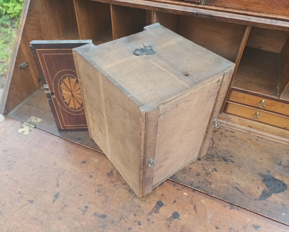 Late Georgian oak bureau bookcase.  View VI
