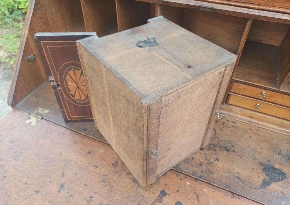 Late Georgian oak bureau bookcase.  View VII