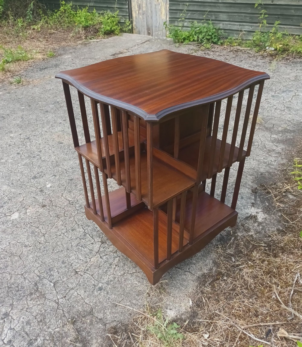 Edwardian revolving bookcase fitted with drawers.  View V