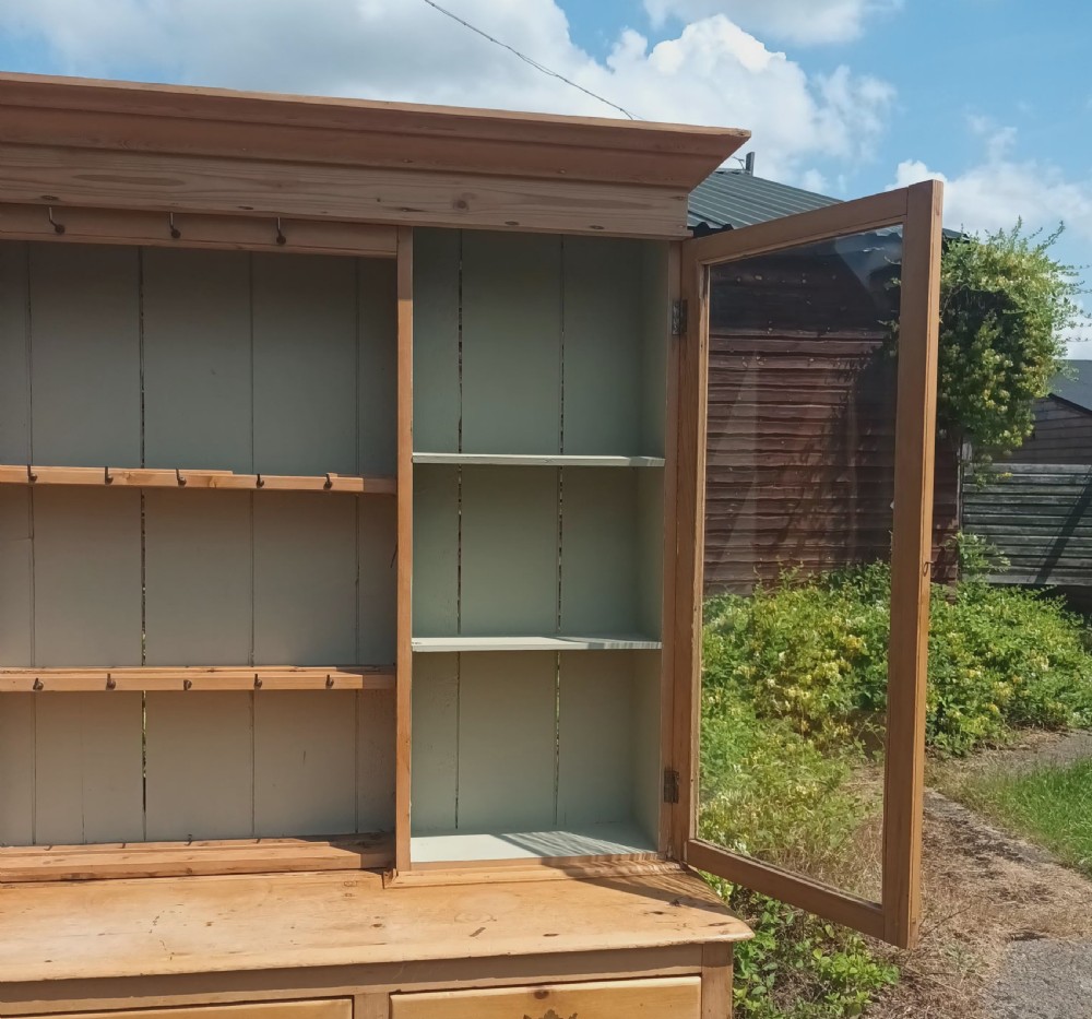 Mid Victorian pine farmhouse kitchen dresser.  View II