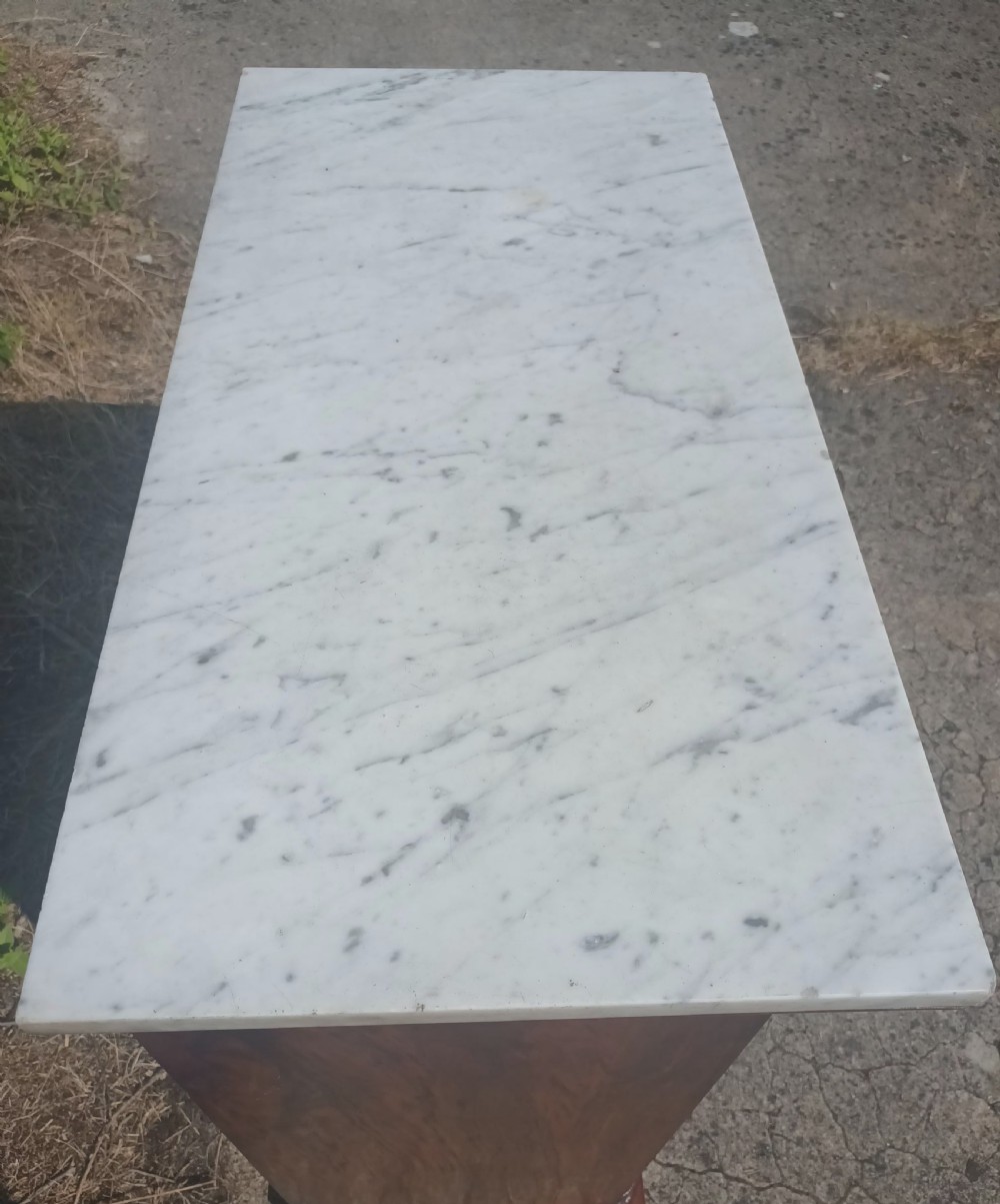 Victorian walnut marble top pier cabinet.  View III