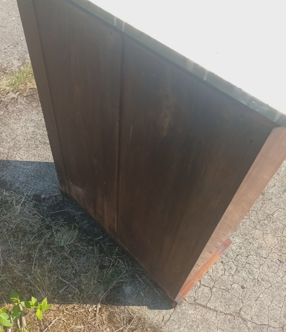 Victorian walnut marble top pier cabinet.  View VII
