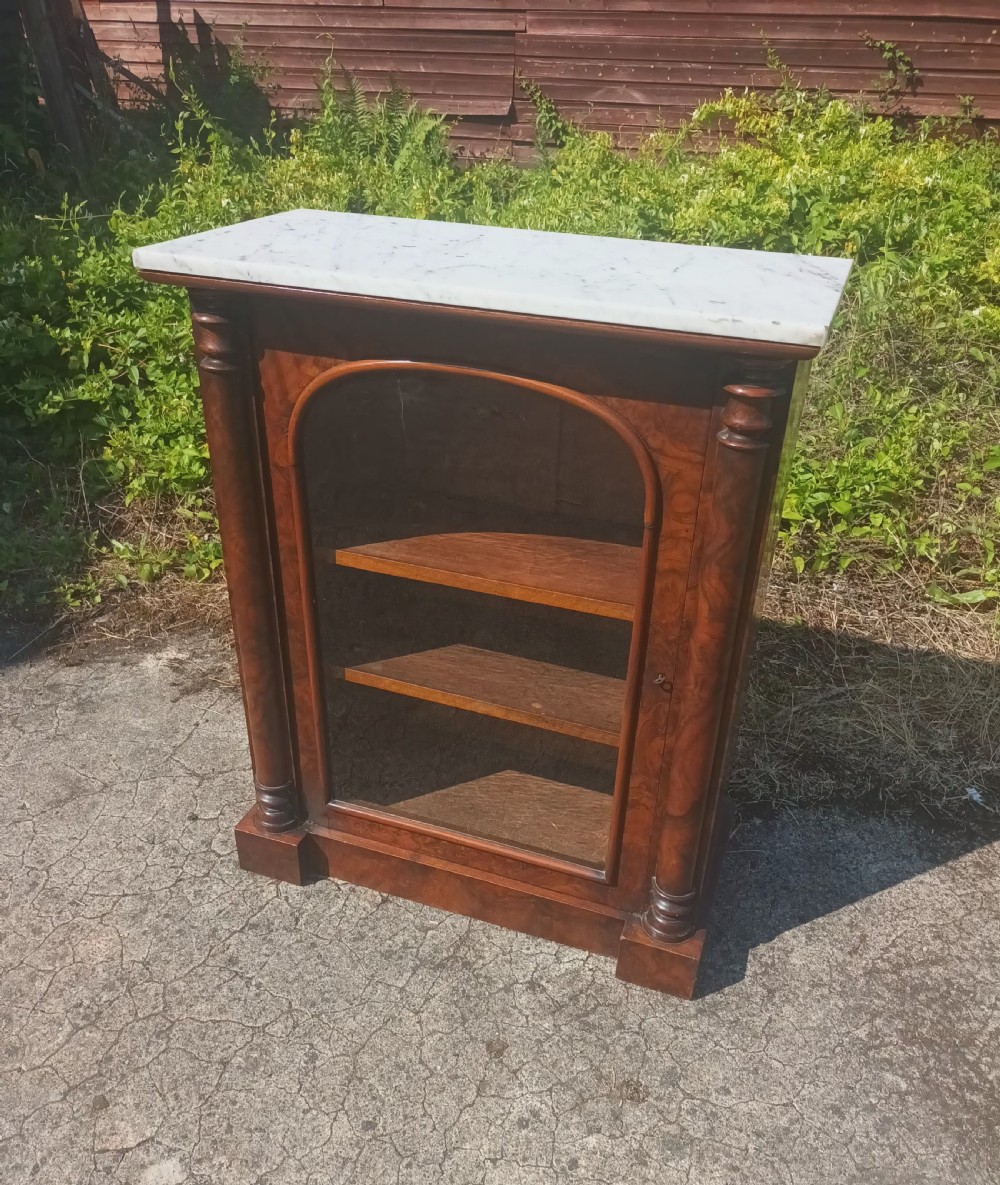 Victorian walnut marble top pier cabinet.  View X