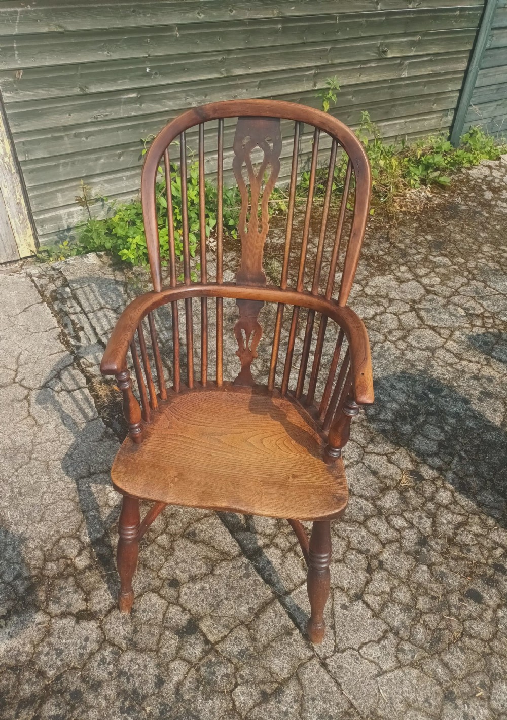 Victorian yew wood and elm Windsor armchair.  View II