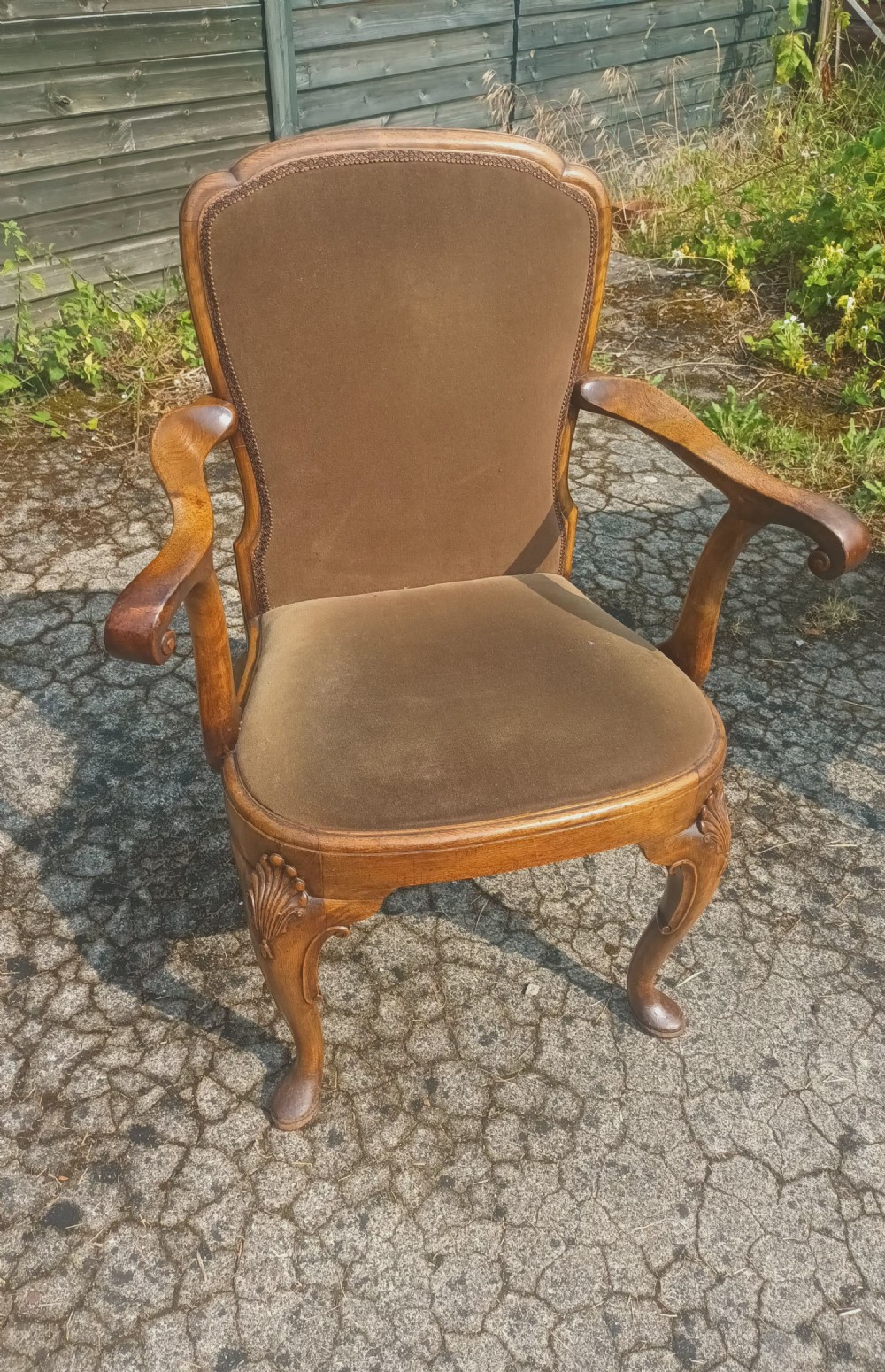 Early 20th century walnut desk armchair  View II