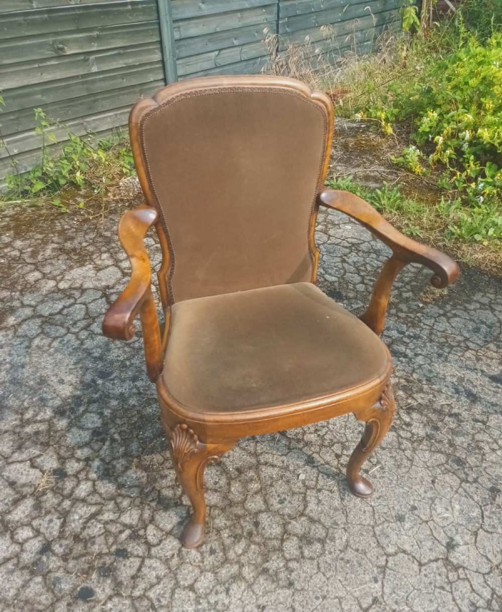 Early 20th century walnut desk armchair  View IV