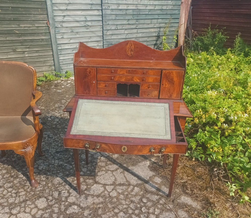 Early 19th century inlaid mahogany bonheur du jour.  View V