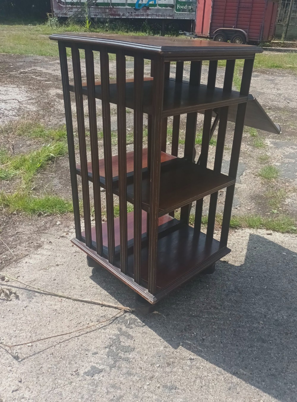 Early 20th century revolving bookcase with adjustable reading slope. View IV