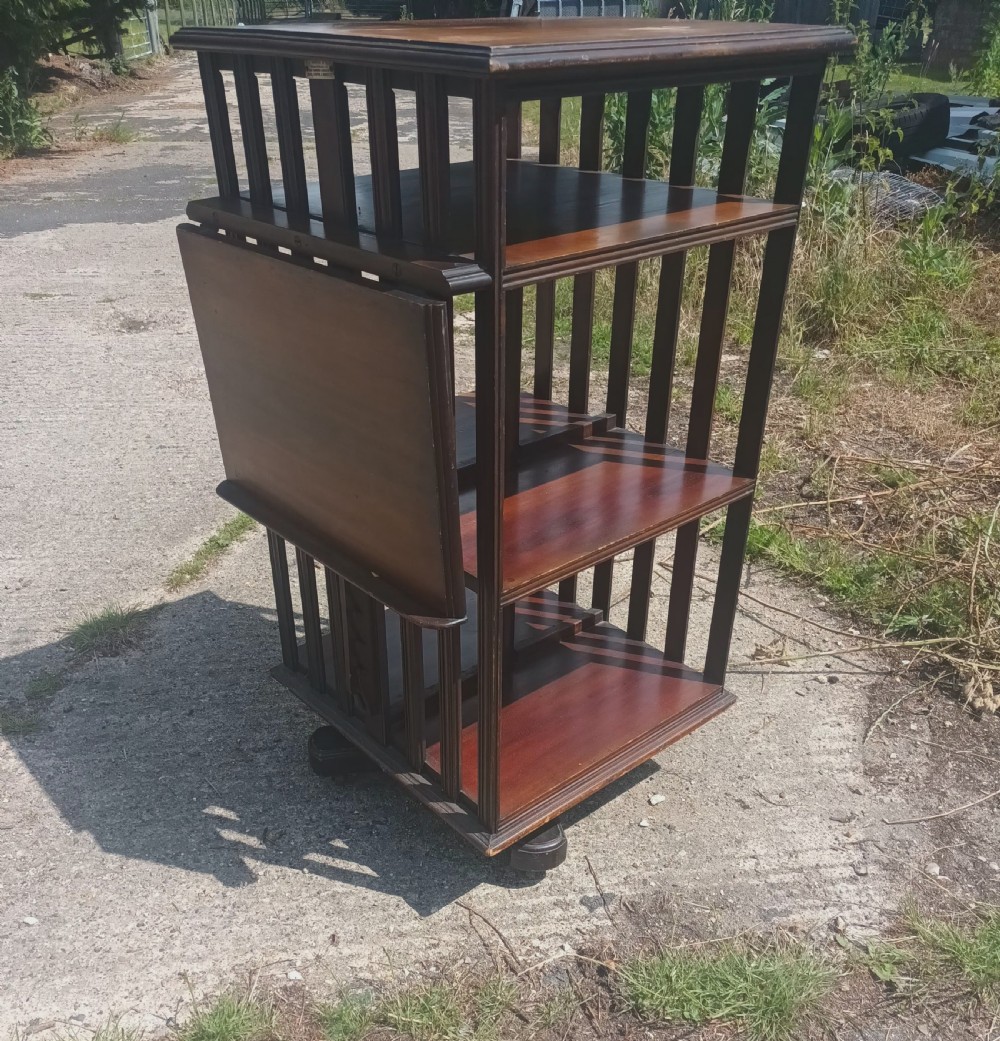 Early 20th century revolving bookcase with adjustable reading slope. View VII